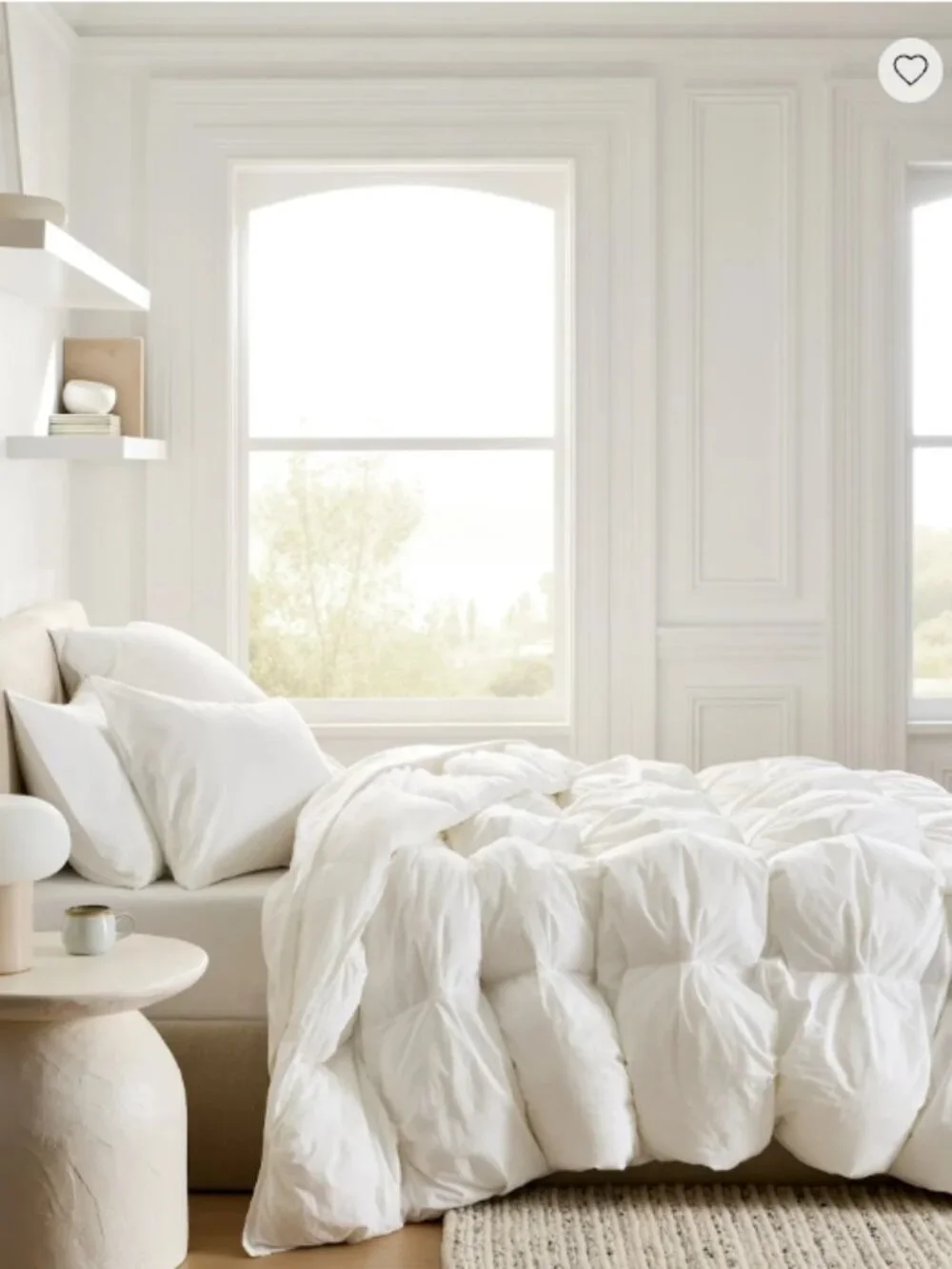 Quince Cotton Pintuck Comforter – King/Cal King – White – Excellent Return Condi